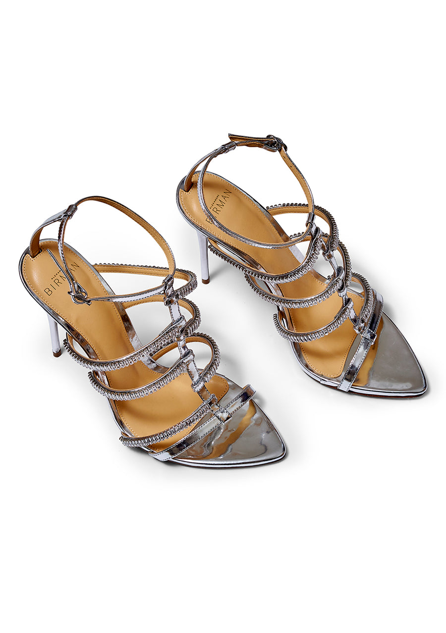 Elina Crystal Sandals 100 Silver – LOT#29