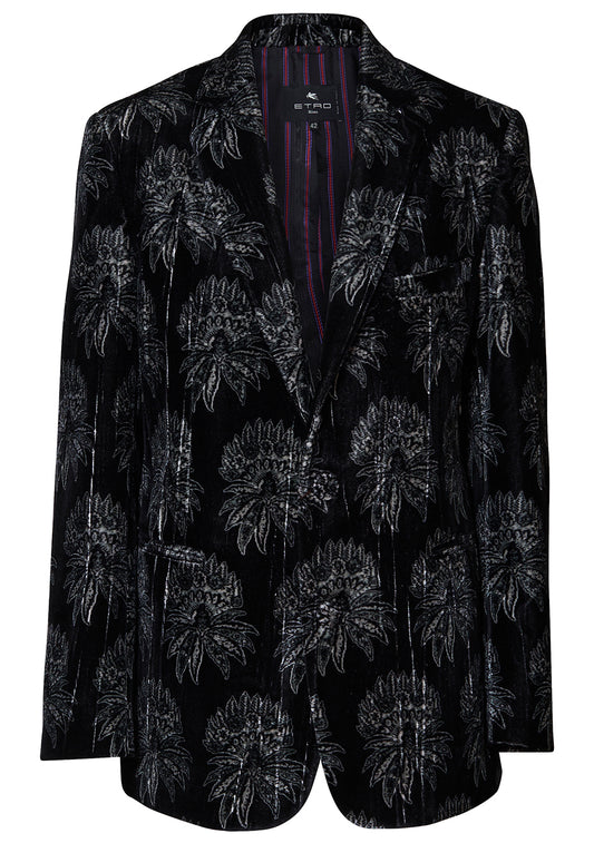 PRINTED PATTERN VELVET JACKET