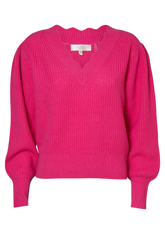 Celestina V Neck Pullover Pink