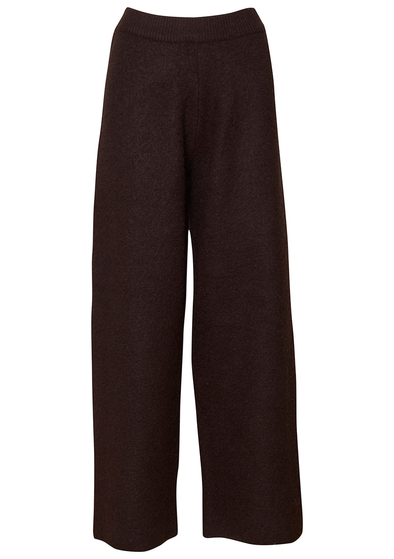 Brushed knit trouser brown