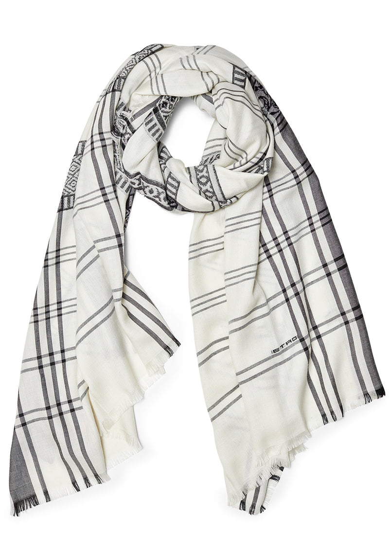 Black and White Cashmere Scarf