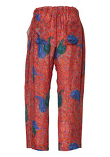 Orange Paisley Silk Trousers