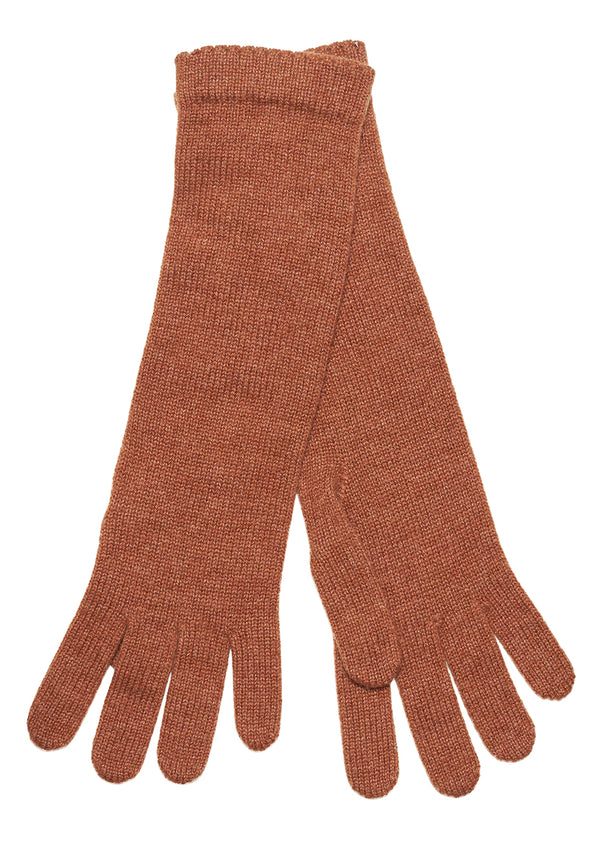 Brown Long Cashmere Gloves