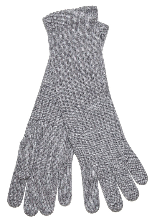 Grey Long Cashmere Gloves