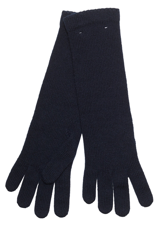 Dark Navy Long Cashmere Gloves
