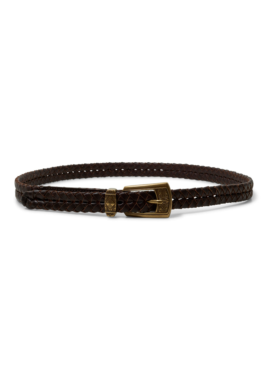 Etro Thin Brown Woven Leather Belt| Shop Etro Womenswear online at ...