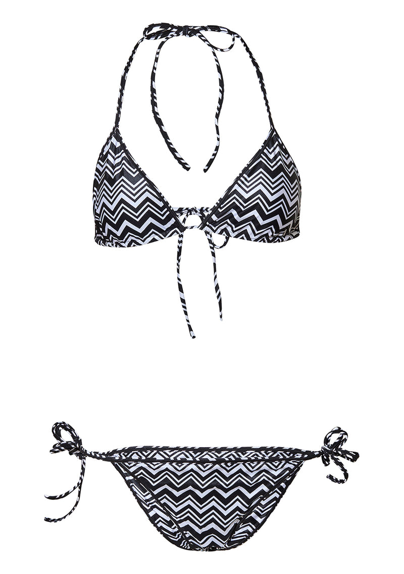 Black/White Triangle Bikini Set