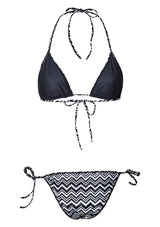 Black/White Triangle Bikini Set