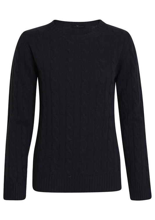 Black Cashmere Cable-knit Sweater