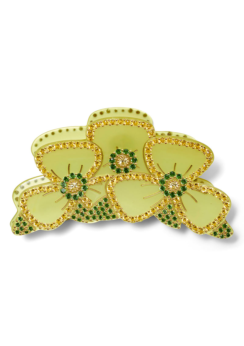 Yellow Pansy Flower Hair Clip