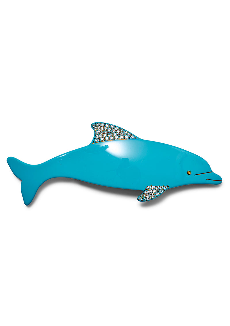 Turquoise Dolphin with White Stones