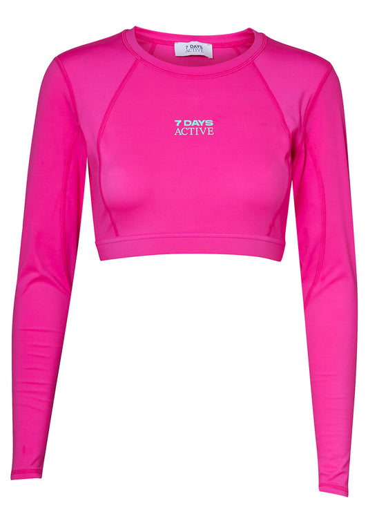 Cropped Long Sleeve Top Pink