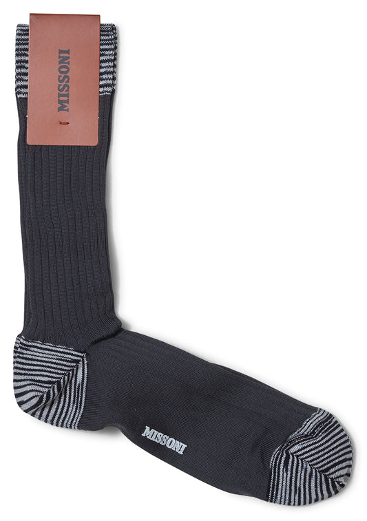 Men's Rib Knit Socks Grey