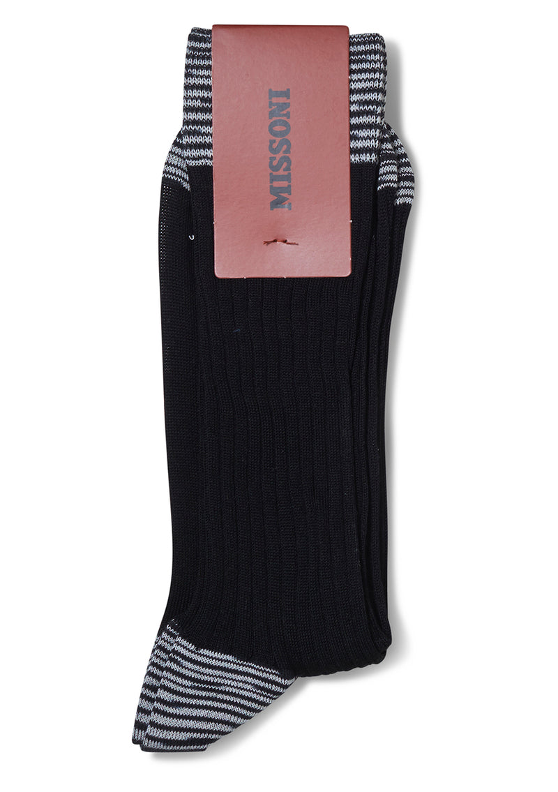 Men's Rib Knit Socks Black