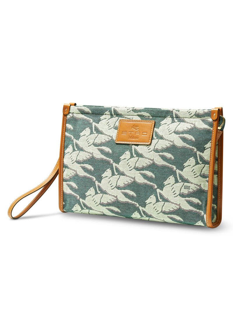 Green Jaquard Pegaso Clutch