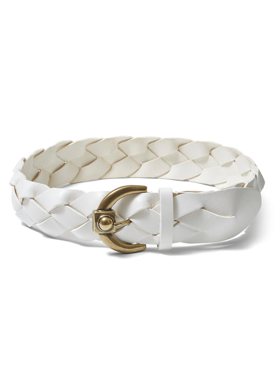 White Woven Belt