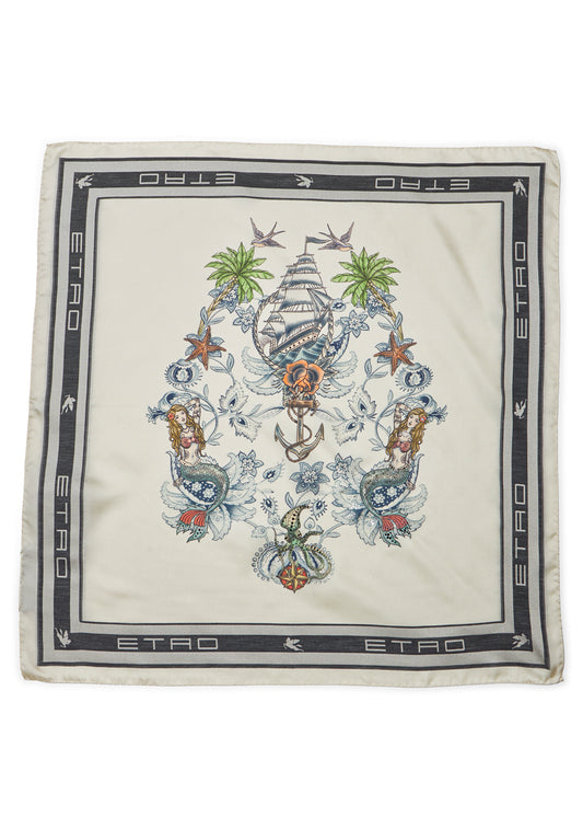 Ivory Paisley Silk scarf