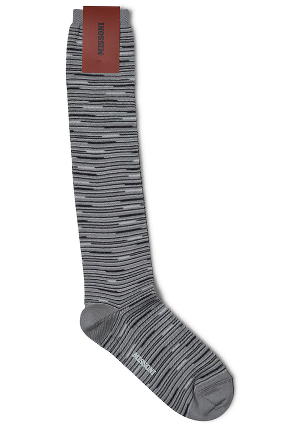 Striped Long Socks Grey