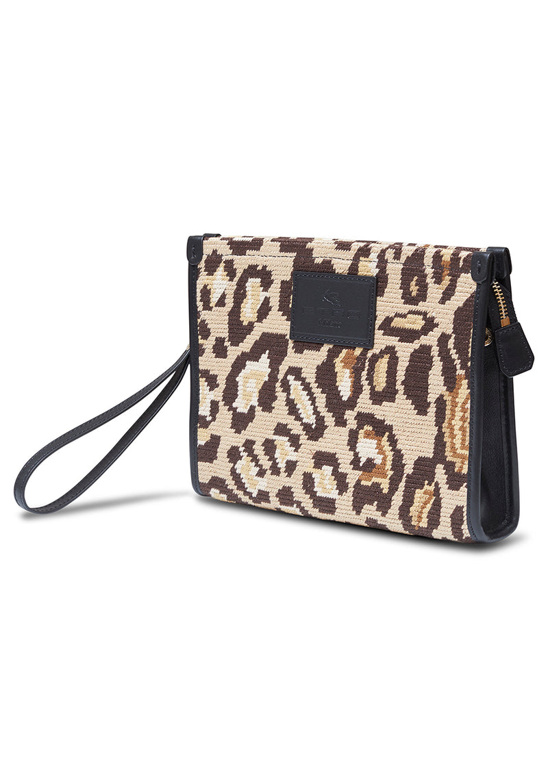 NÉCESSAIRE WITH ANIMALIER EMBROIDERY CLUTCH