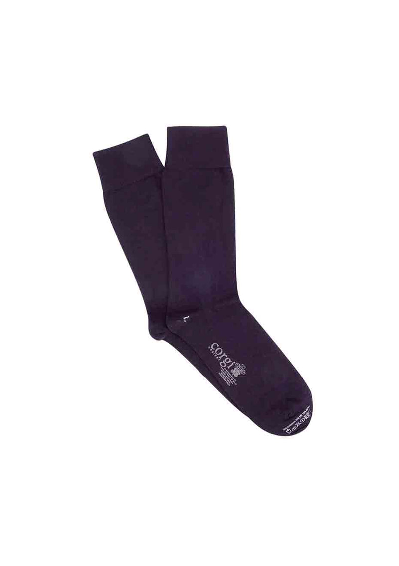Corgi Navy Men's Plain Cashmere & Silk Blend Socks 