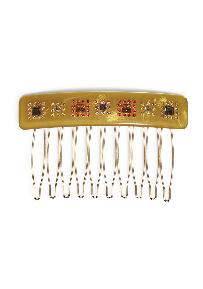Yellow Embellished Hair Comb